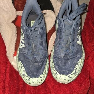 Hoka Blue and Green Athletic Shoes